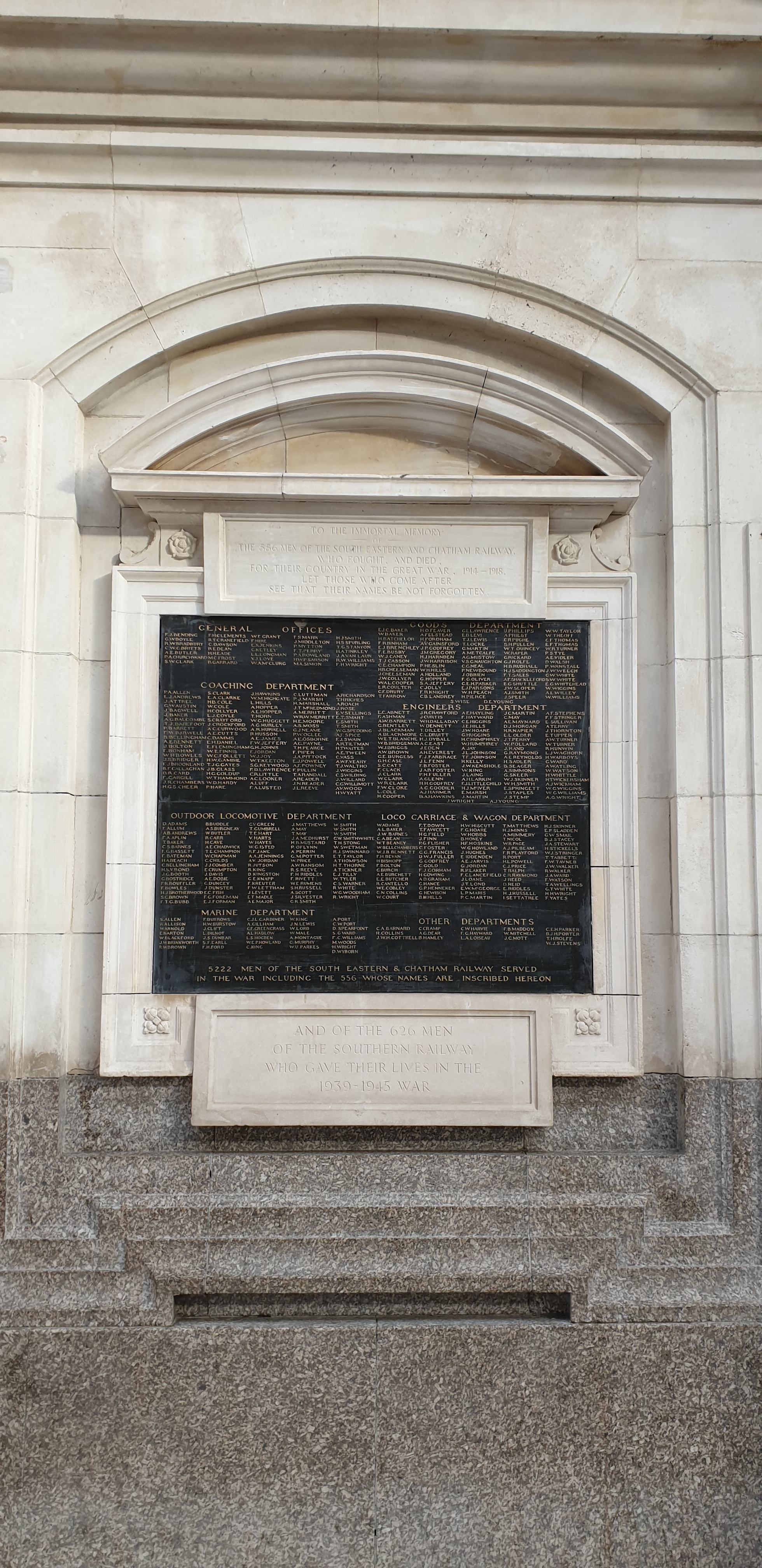 South Eastern And Chatham Railway And Southern Railway War Memorials Online