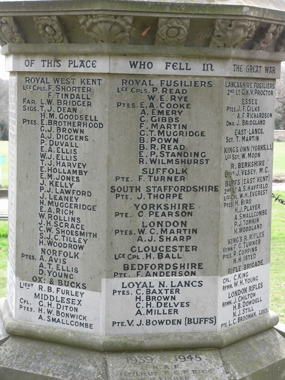 Southborough War Memorial Cross War Memorials Online