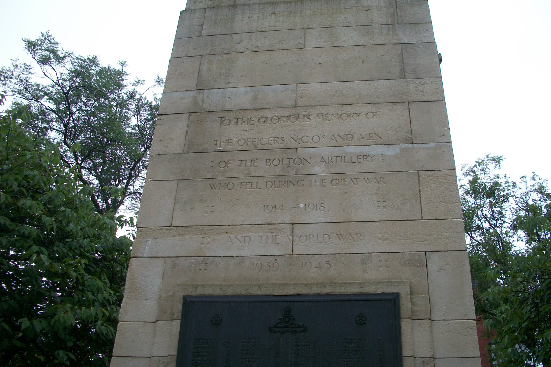 Bolton Artillery War Memorial War Memorials Online