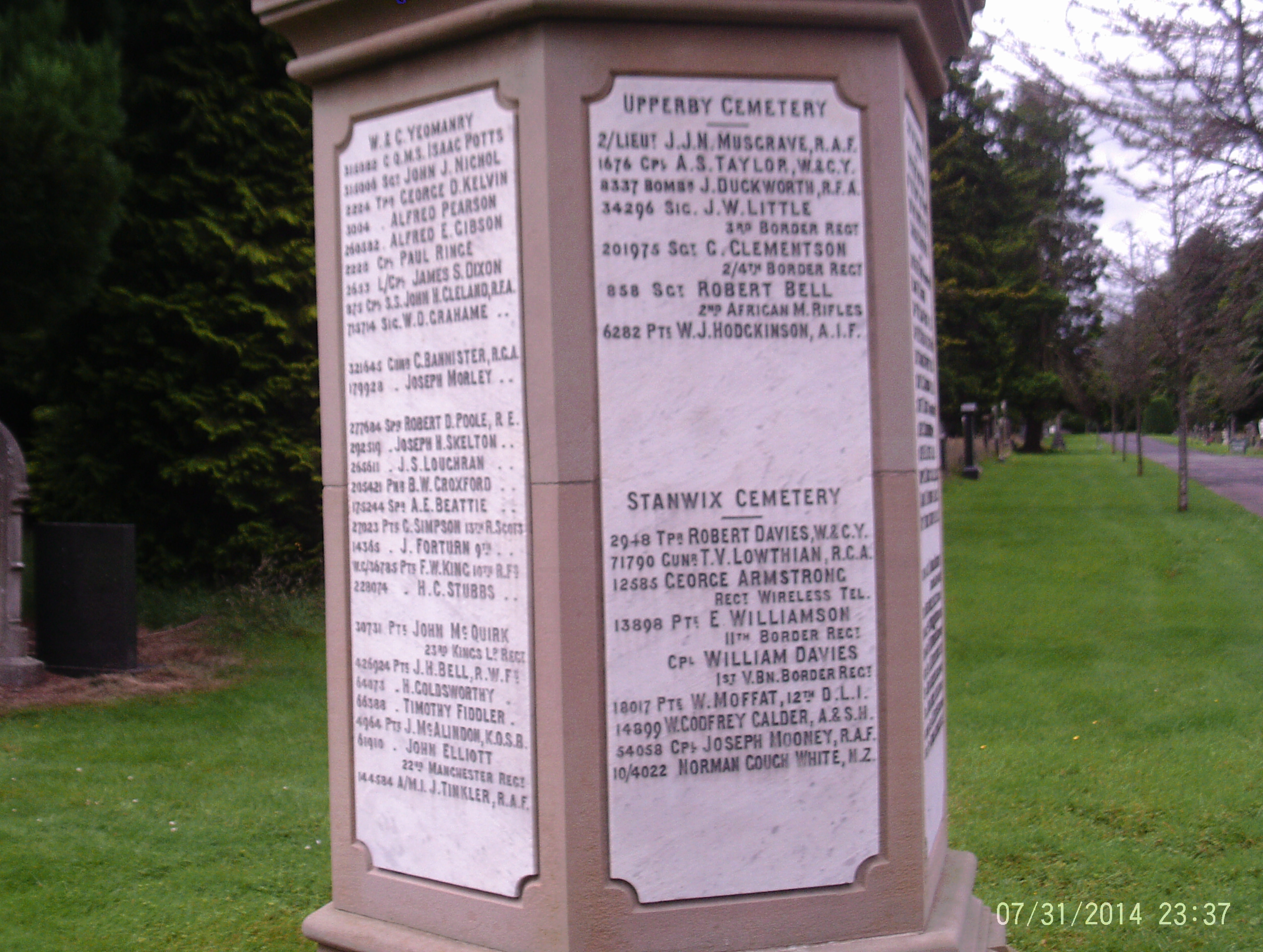 Carlisle Cemetery War Memorial War Memorials Online