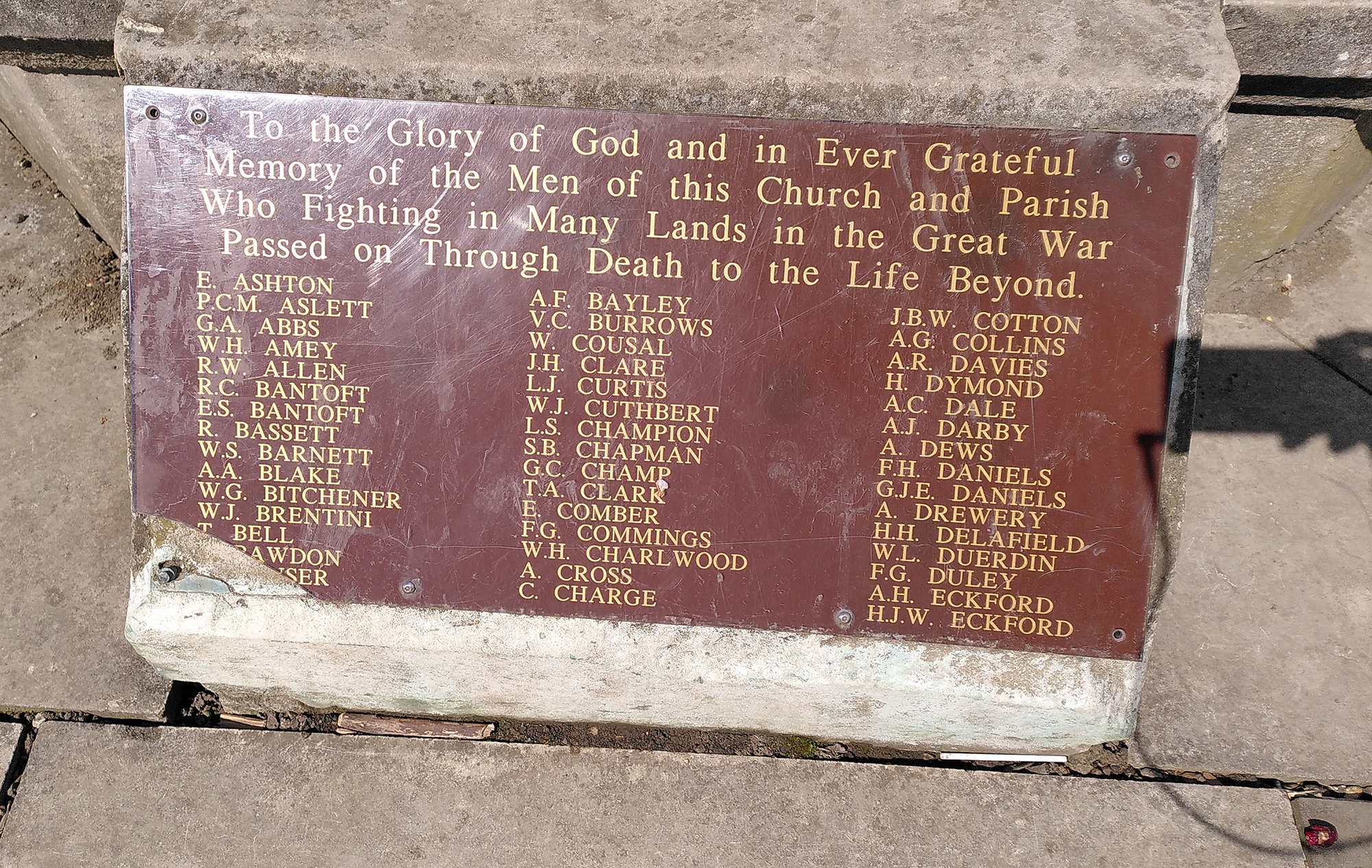 Tooting All Saints Church Wwi Cross War Memorials Online