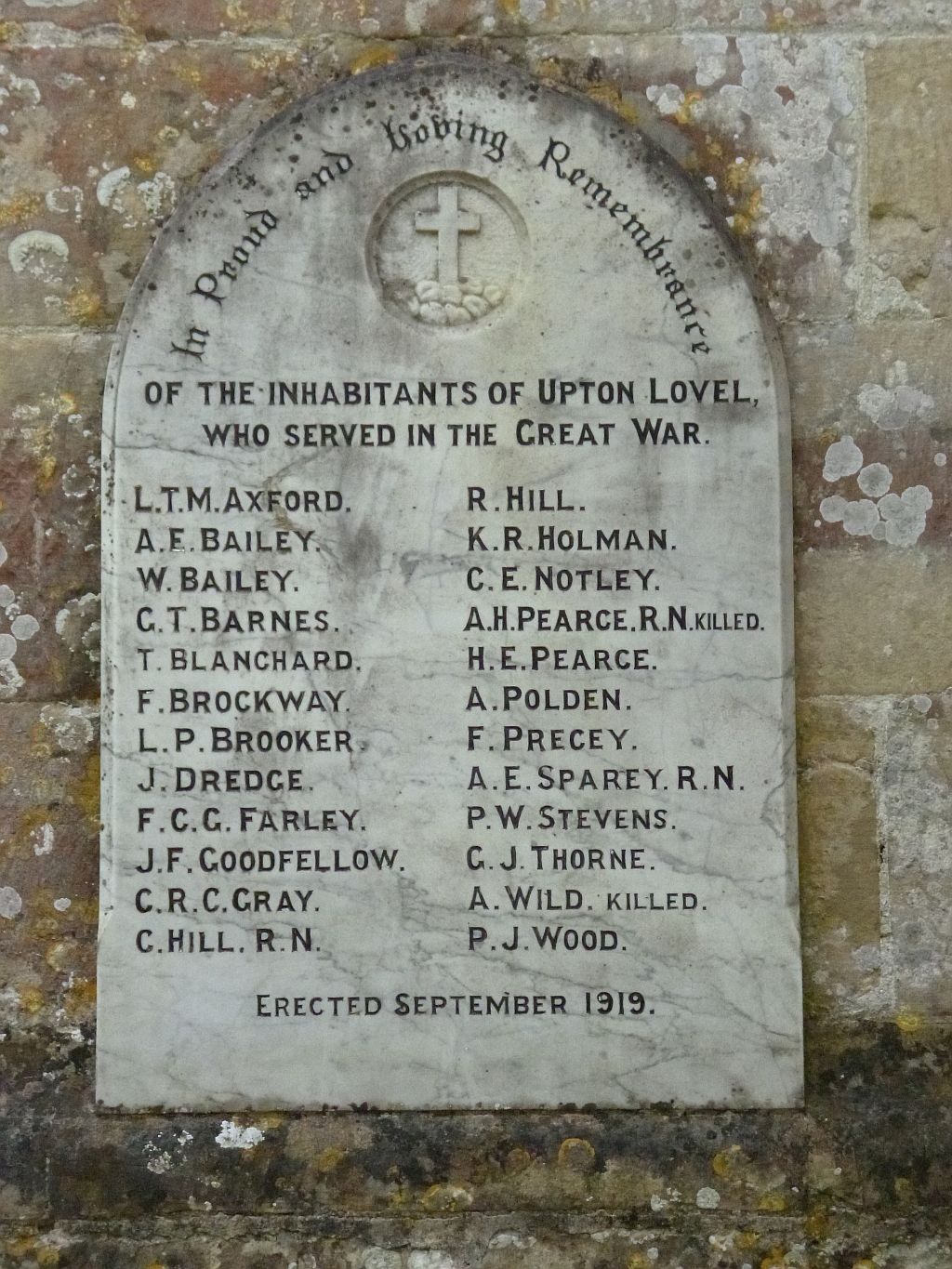 Upton Lovell Great War War Memorials Online