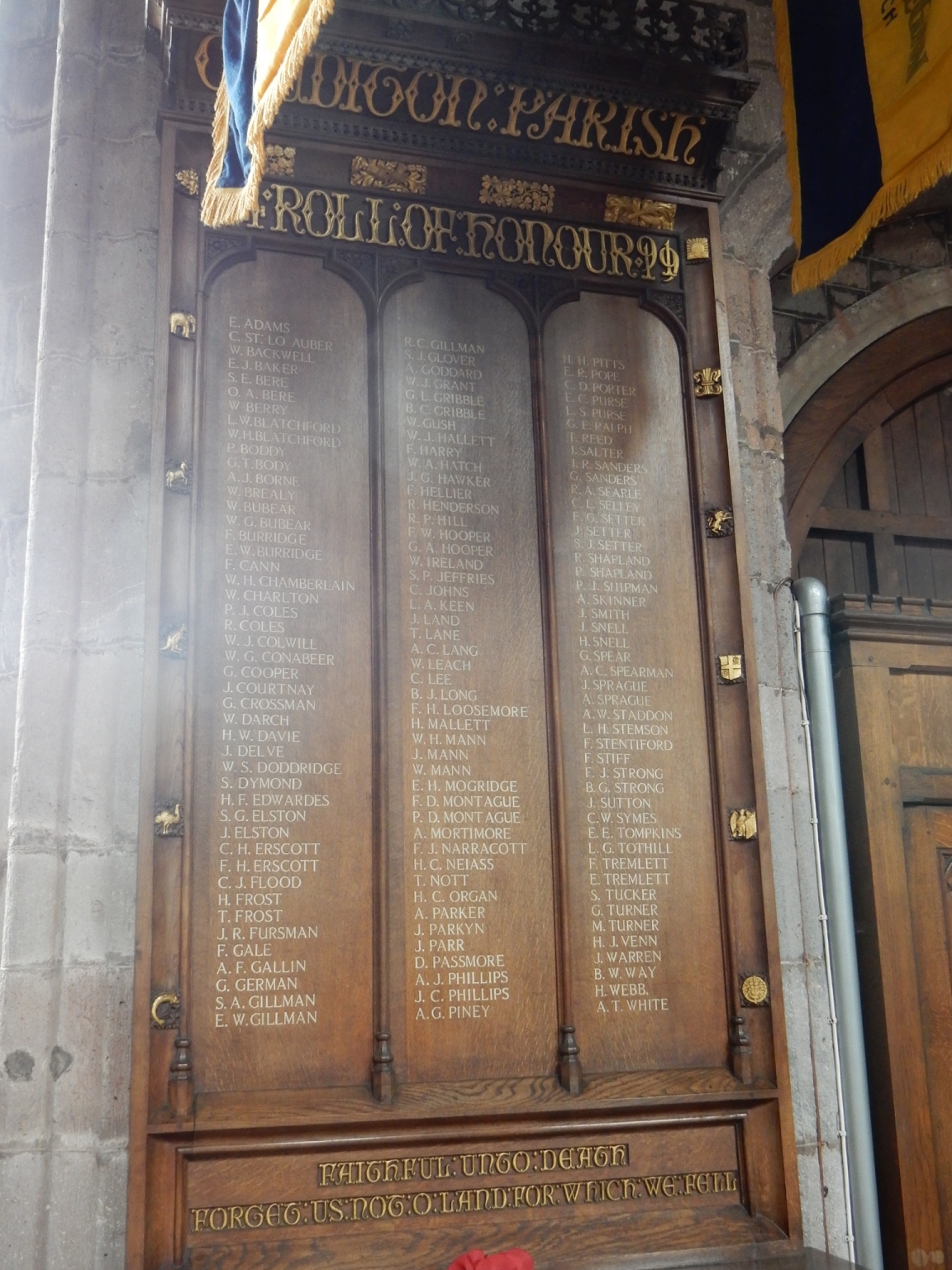 Crediton Church Roll Of Honour Ww1 War Memorials Online