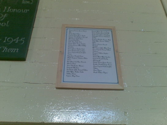 Stechford Primary School Roll Of Honour