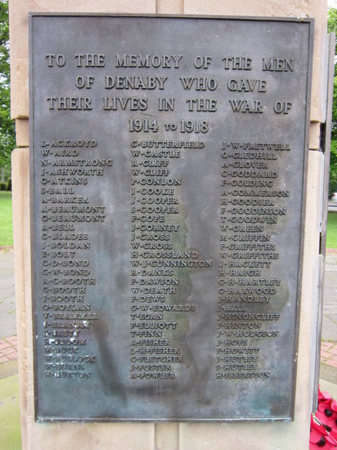 Denaby War Memorials Online 4975